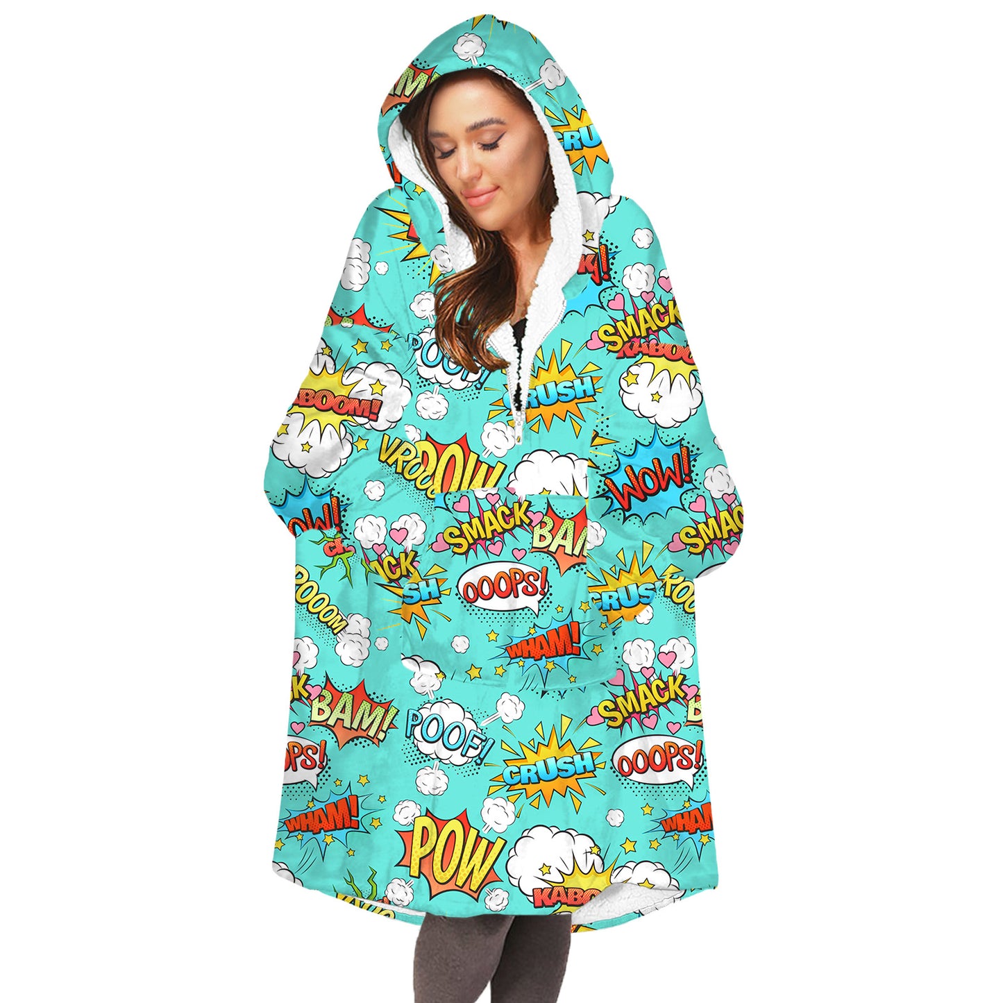 Soft Bee Print Lazy Wearable Watching TV Blanket