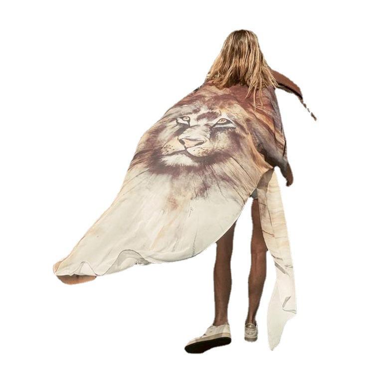 New Women Lion Print Cover Ups-STYLEGOING