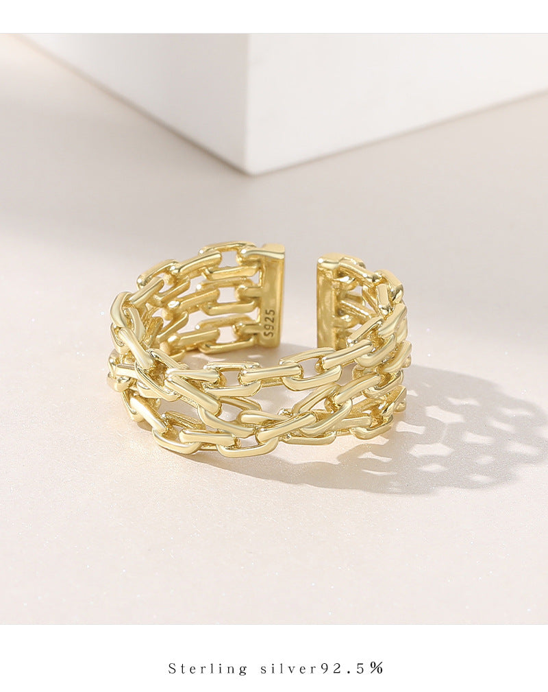 Fashion Bind Chains Silver Rings for Women