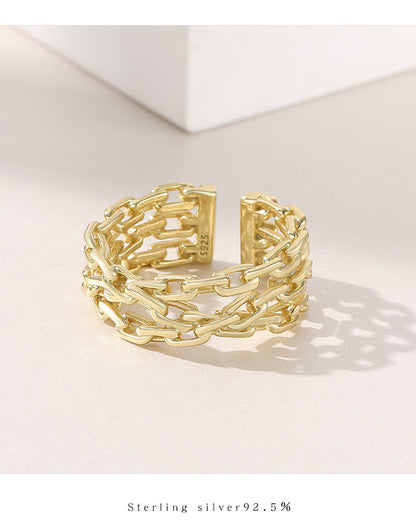 Fashion Bind Chains Silver Rings for Women