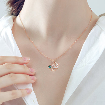 Unicorn Design Coloured Glaze Sterling Sliver Necklaces