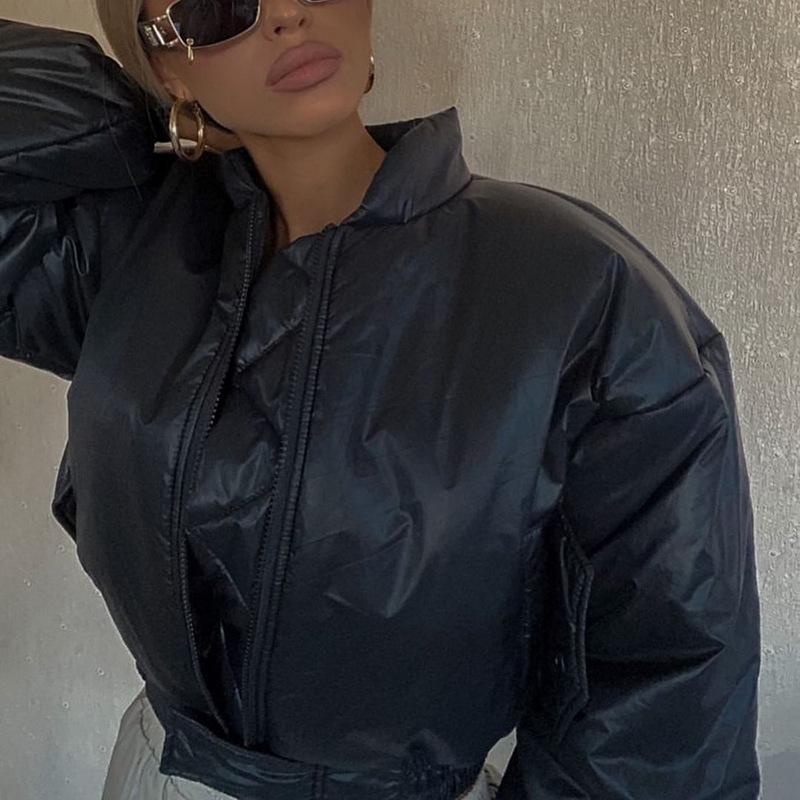 Women Cotton Zipper Short Coats