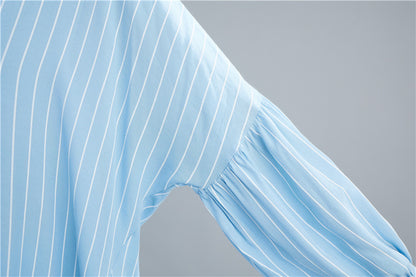 Designed Striped Long Shirts Dresses for Women