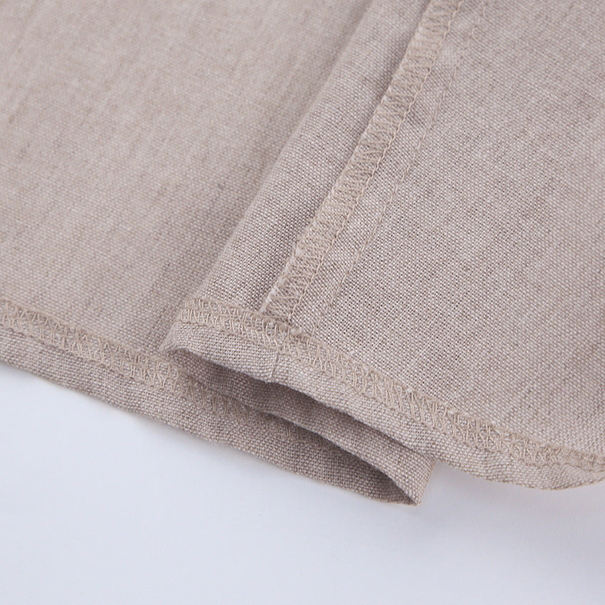 Lovely Linen Square Neckline Mini Dresses