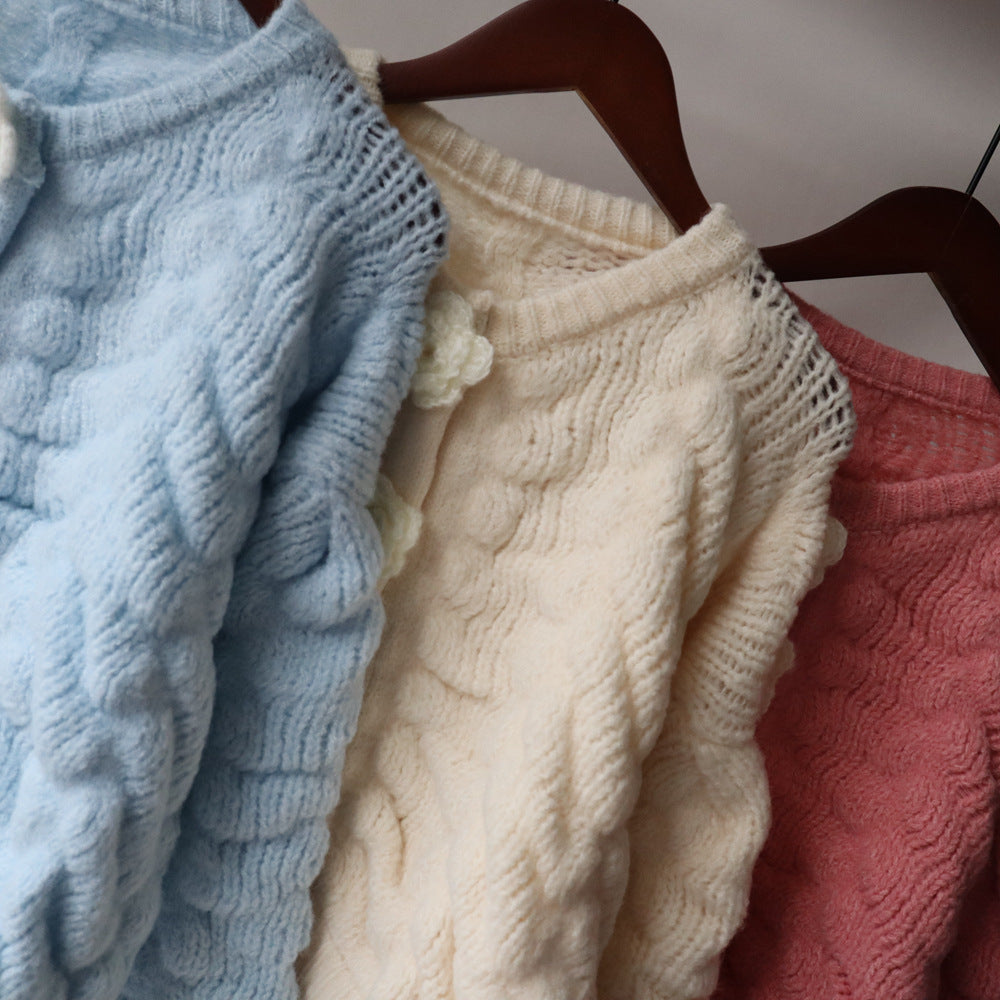 Warm Flowers Design Women Knitted Cardigans