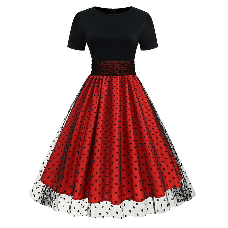 Vintage Short Sleeves Women Midi Dresses