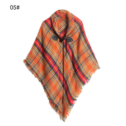 Winter Plaid Cloak Capes for Kids