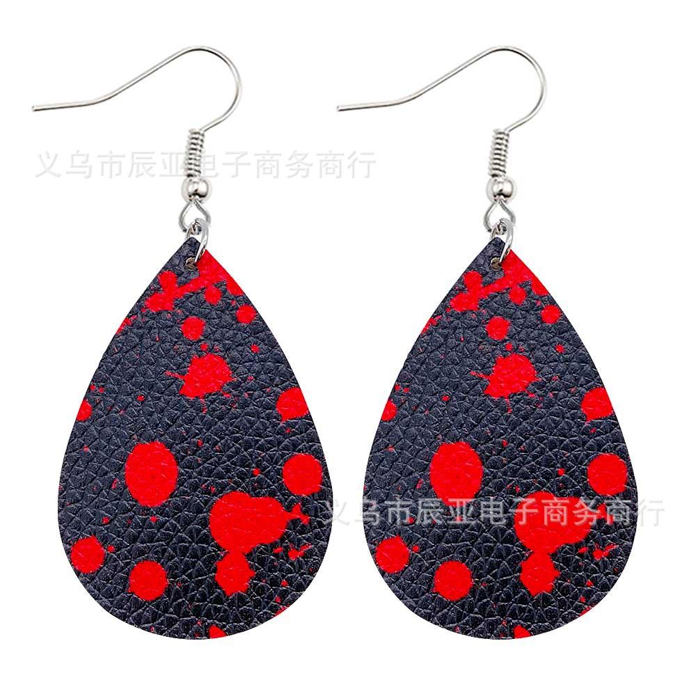 Happy Halloween Skeleton Spider Print Earrings 2 Sets