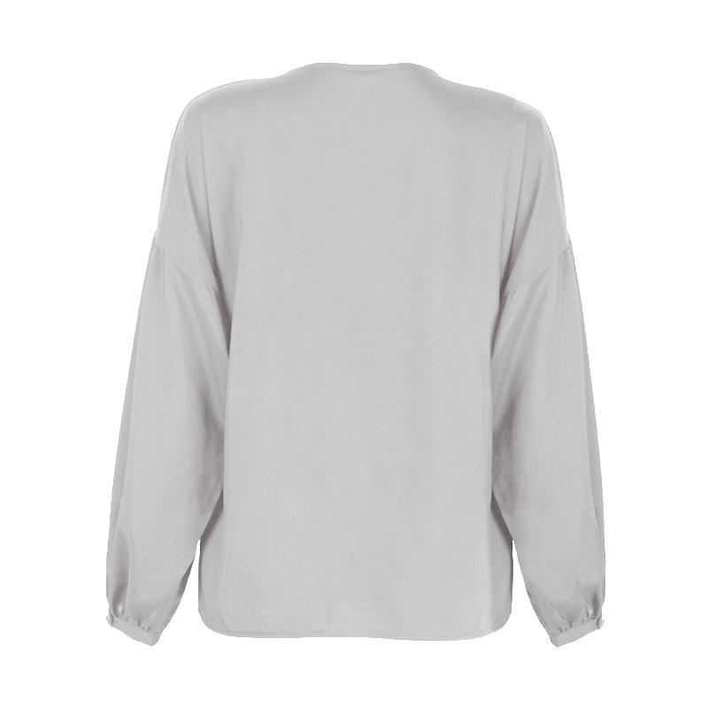 Simple Style V Neck Long Sleeves Leisure Shirts-STYLEGOING
