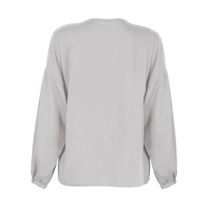 Simple Style V Neck Long Sleeves Leisure Shirts-STYLEGOING