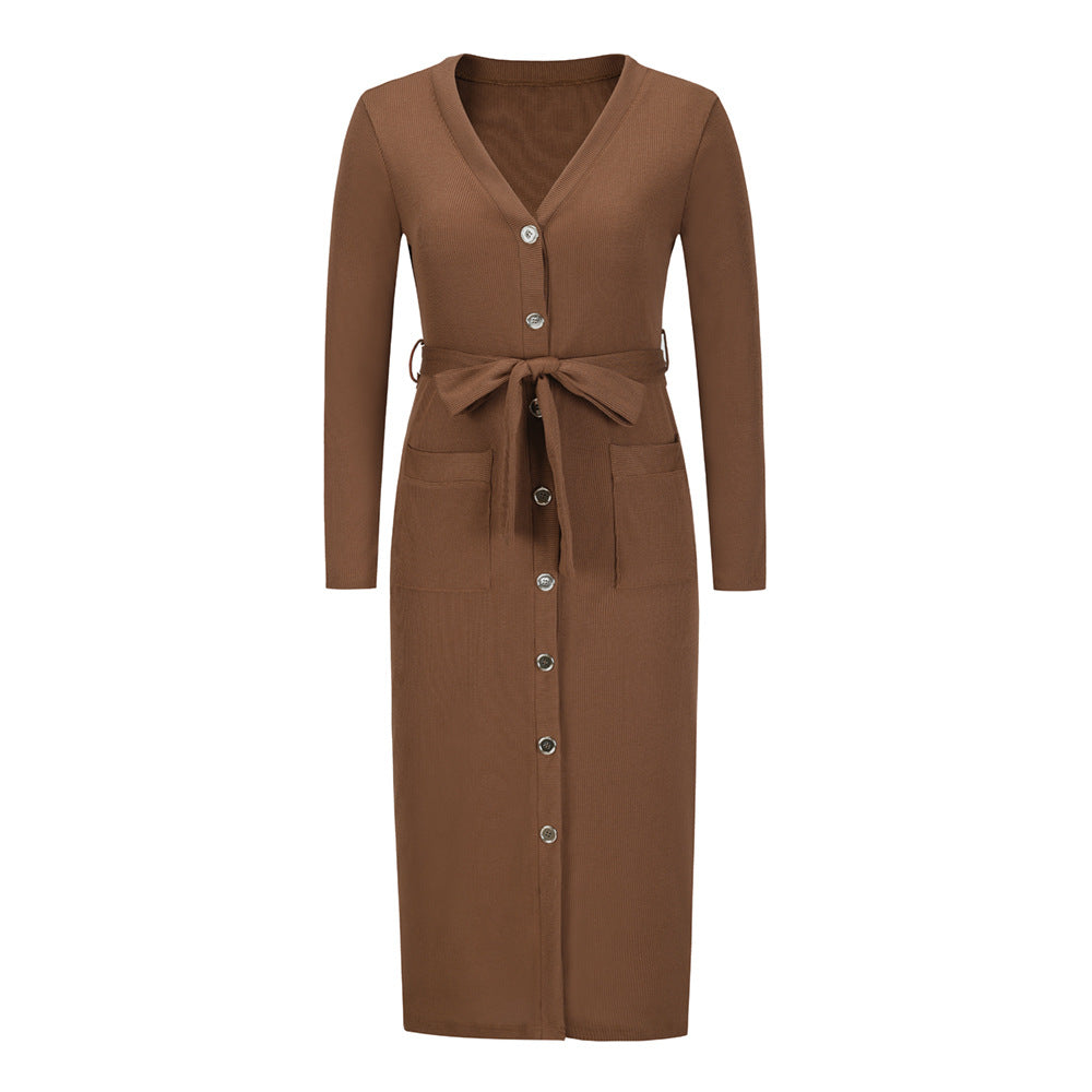 Women Knitting Slim Winter Long Dresses