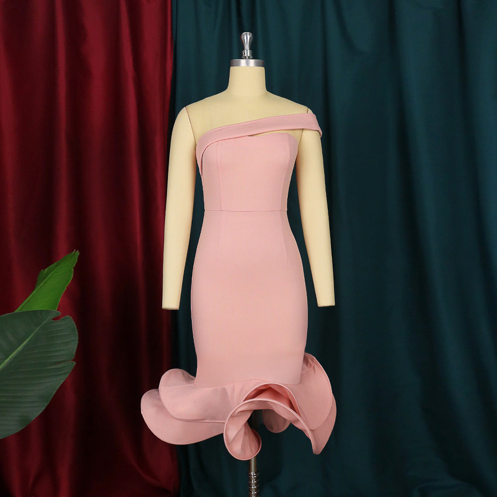 Sexy One Shoulder Mermaid Evening Party Dresses