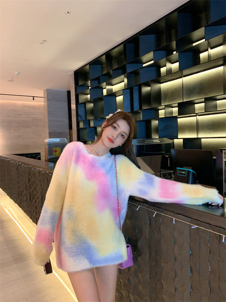 Lovely Dyed Soft Knitting Sweater Tops