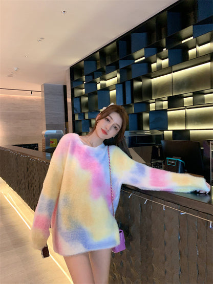 Lovely Dyed Soft Knitting Sweater Tops