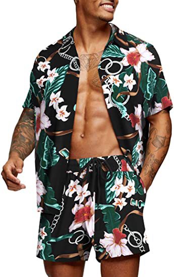 Leisure Summer Men's Short Sleeves Shirts and Shorts