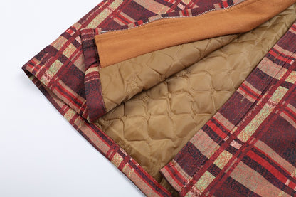 Plaid Winter Hoodies Jacket Outerwear for Men