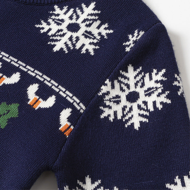 Merry Christmas Knitting Kids Sweaters