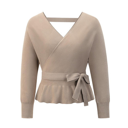 New Pullover V Neck Knitting Sxey Sweaters-STYLEGOING