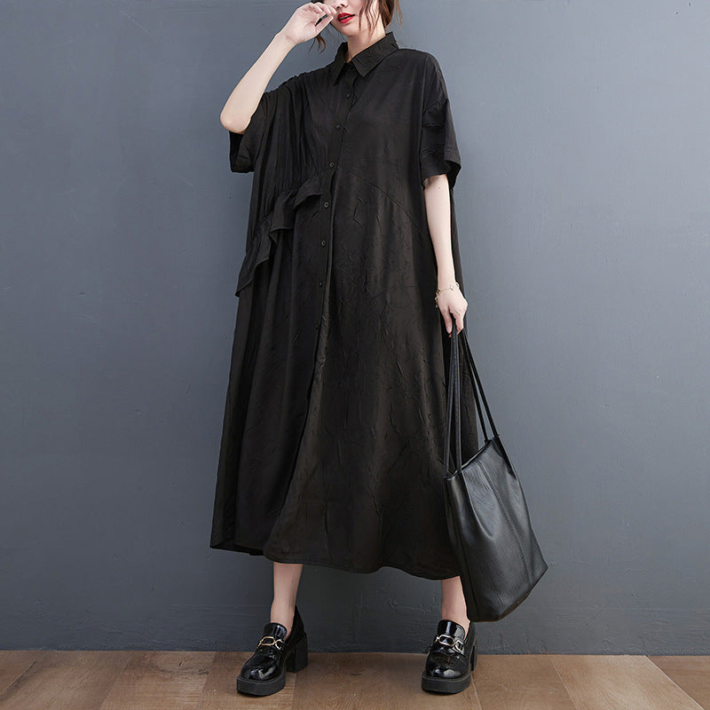 Summer Ruffled Plus Sizes Midi Shirts Dresses