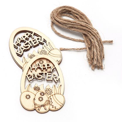 Happy Easter Day Wooden DIY Pendant for Decoration