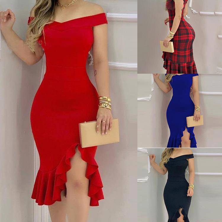 Sexy Off The Shoulder Ruffled Short Dresses-STYLEGOING