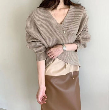 Designed Knitting Crossed Women Knitted Sweaters