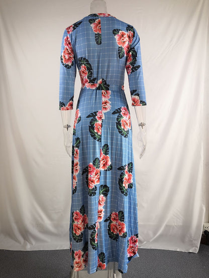 Plus Sizes Floral Women Autumn Party Dresses