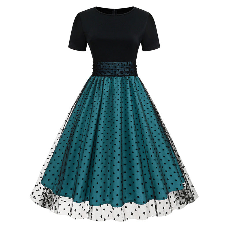 Vintage Short Sleeves Women Midi Dresses