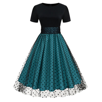 Vintage Short Sleeves Women Midi Dresses