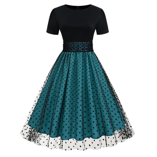 Vintage Short Sleeves Women Midi Dresses