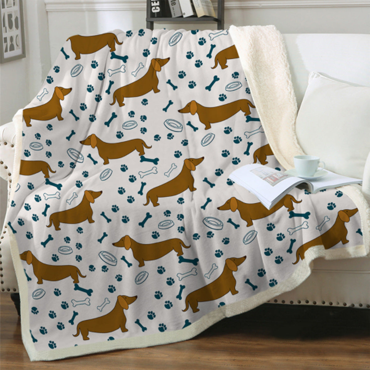 Cute Dog Print Fleece Blankets for Christmas
