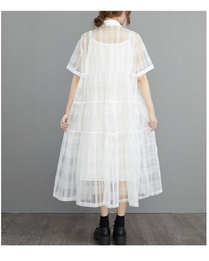 Summer Fairy Organza Plus Sizes 2pcs Shirts Dresses