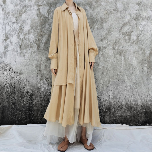 Ethnic Vintage Linen Designed Long Shirt Dresses