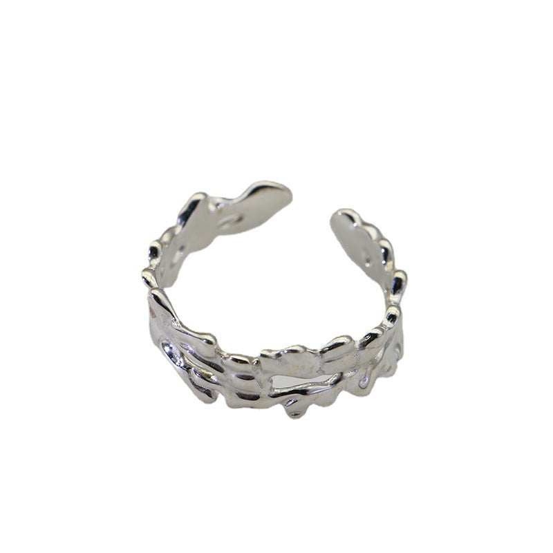 Luxury Irregular Open End Sterling Silver Rings