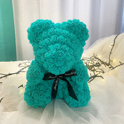 Valentine's Gift Preserved Flowers Rose Bear 25cm