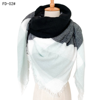 Winter Warm Plaid Scarves for Women