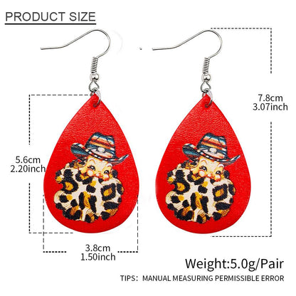 Christmas Vintage Animal Print Earrings 2 Sets
