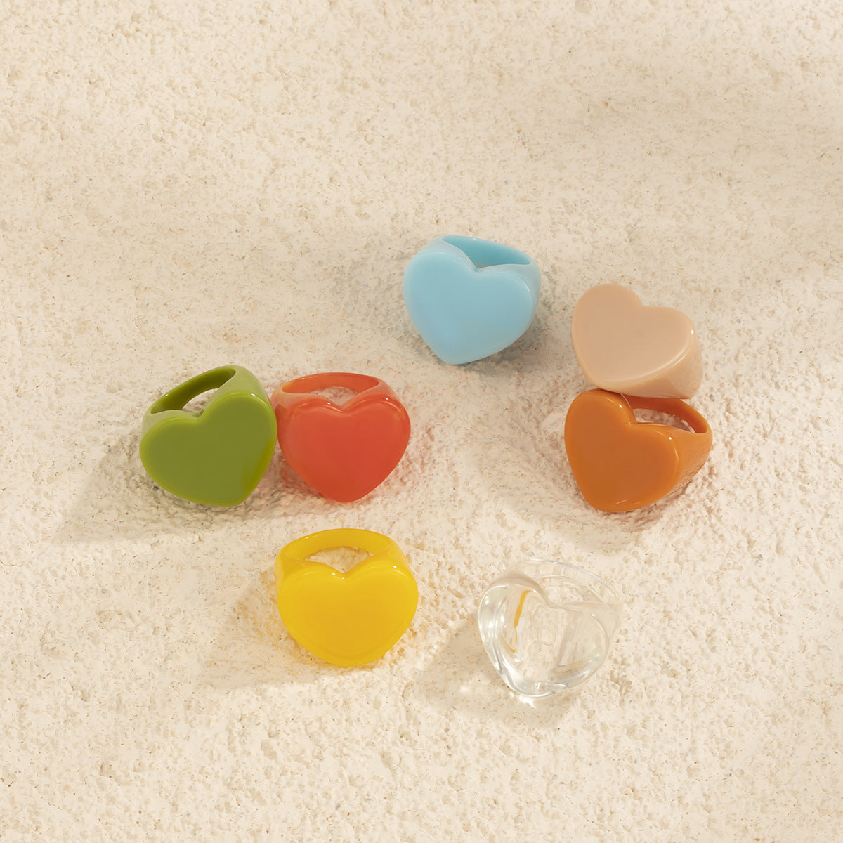 3D Sweetheart Design Acrylic Women Fashion Rings