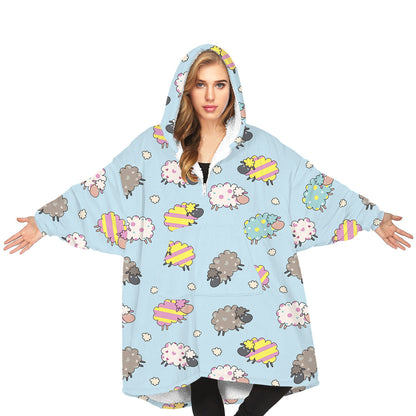 Soft Bee Print Lazy Wearable Watching TV Blanket