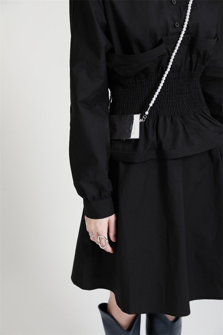 Women Ruffled Slim Waist Long Sleeves Fall Dresses