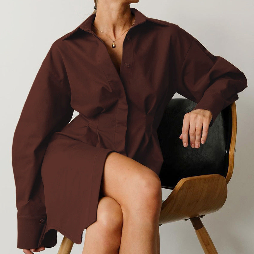 Vintage Long Sleeves Short Shirts Dresses
