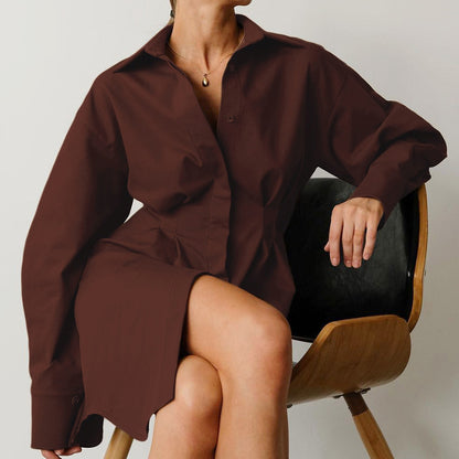 Vintage Long Sleeves Short Shirts Dresses