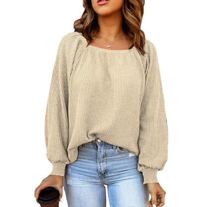 Casual Square Neckline Knitted Women Tops