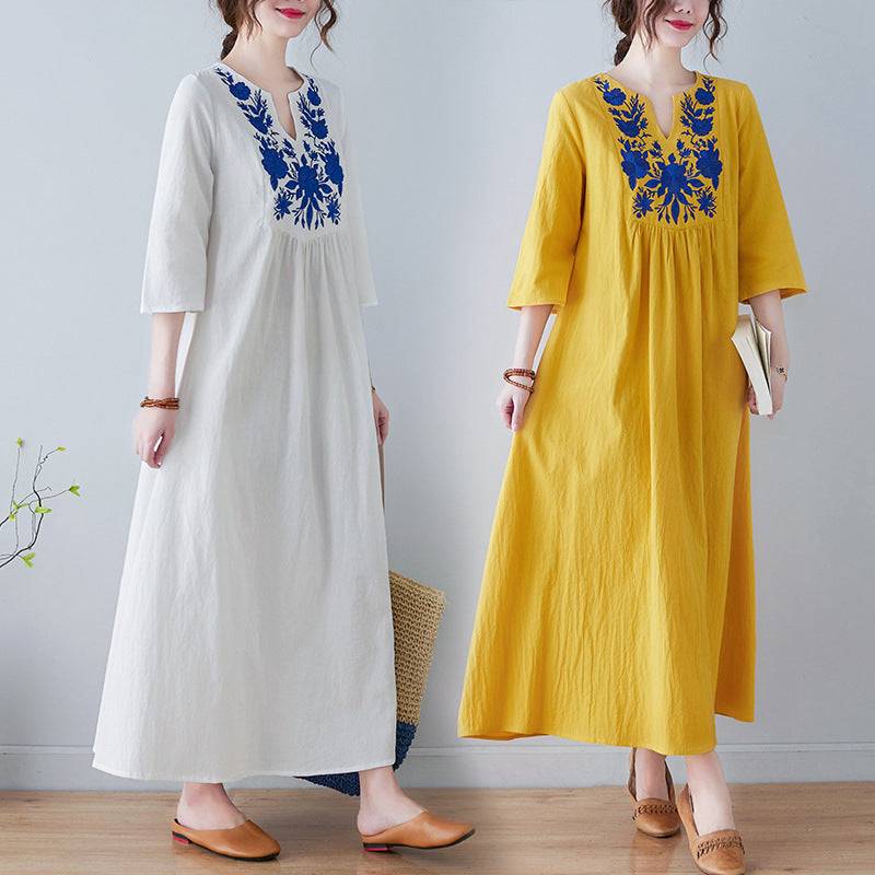Bohemian Linen Summer Long Dresses