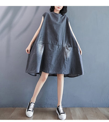 Summer Plus Sizes Women A Line Denim Dresses