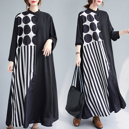Black Plus Sizes Women Shirts Long Dresses