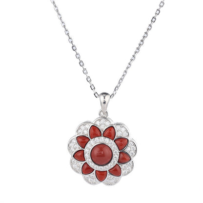 Fashion Sterling Silver Turquoise Agate Necklace for Women
