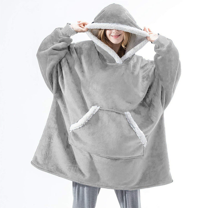 Wearable Fleece Hoodies Sleepwear for Watching TV