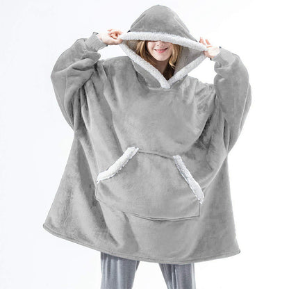 Wearable Fleece Hoodies Sleepwear for Watching TV
