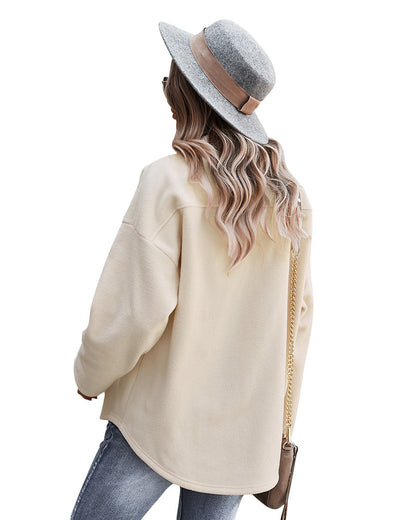 Casual Women Velvet Long Sleeves Overcoats